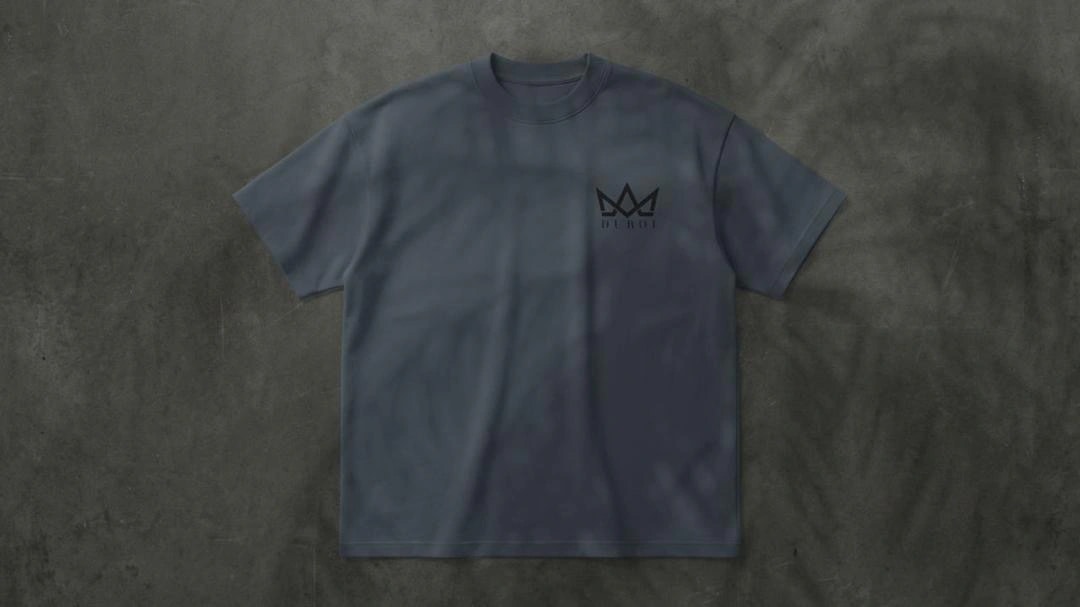 DuRoi Round Tee in Grey, front